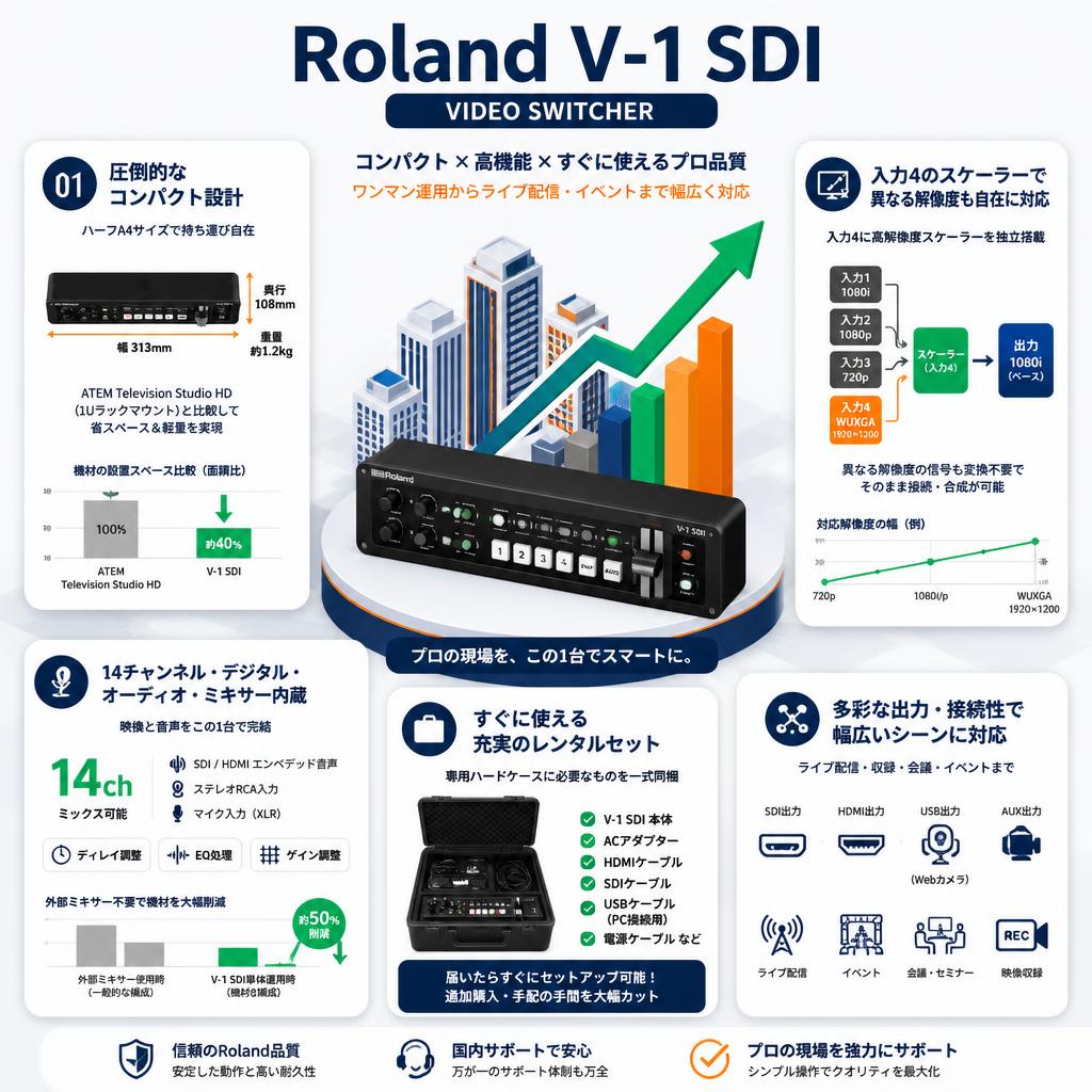 Roland V-1 SDI VIDEO SWITCHER セールスポイント