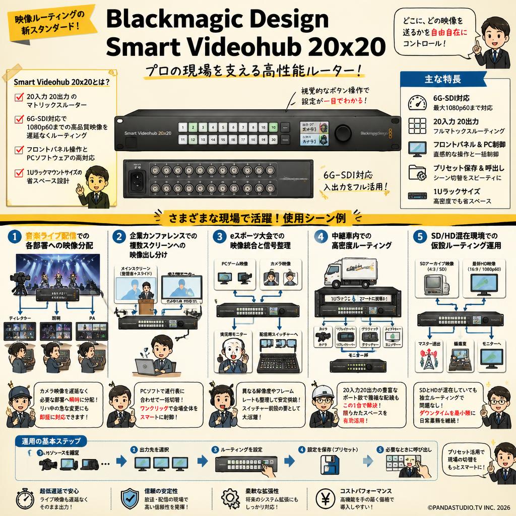 Blackmagic Design Smart Videohub 20x20 用途