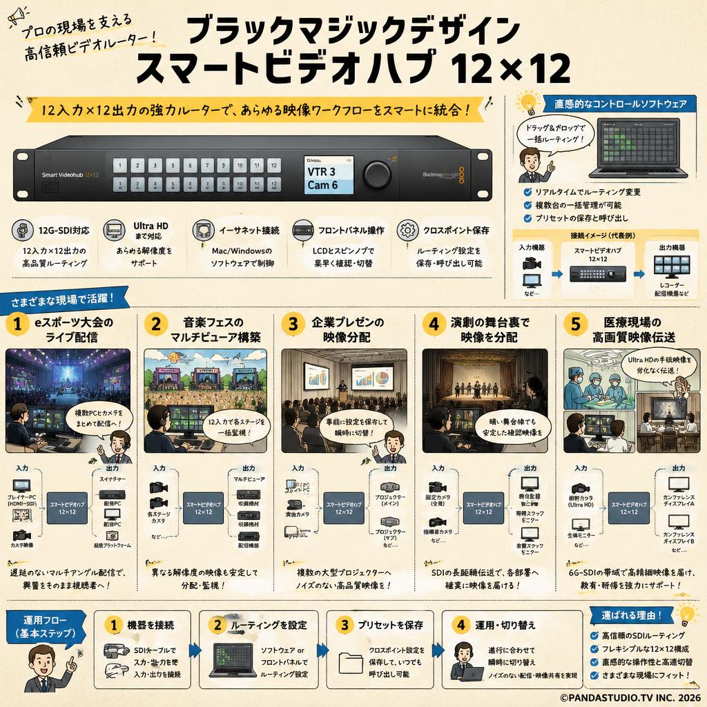 Blackmagic Design Smart Videohub 12x12 用途