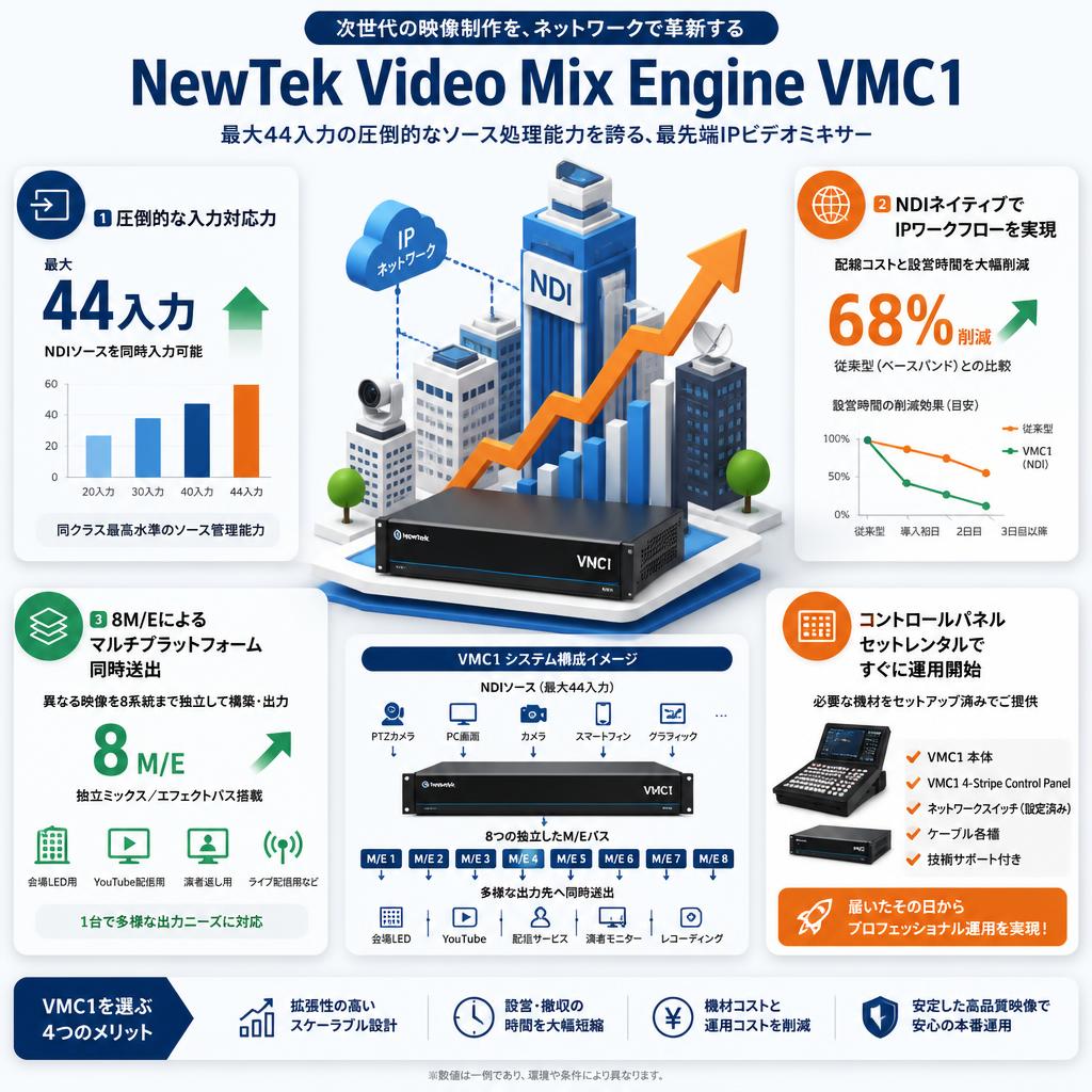 NewTek Video Mix Engine VMC1 セールスポイント