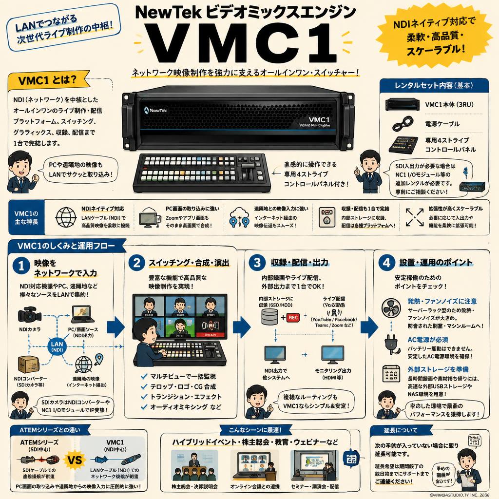NewTek Video Mix Engine VMC1 FAQ（よくある質問と答え）