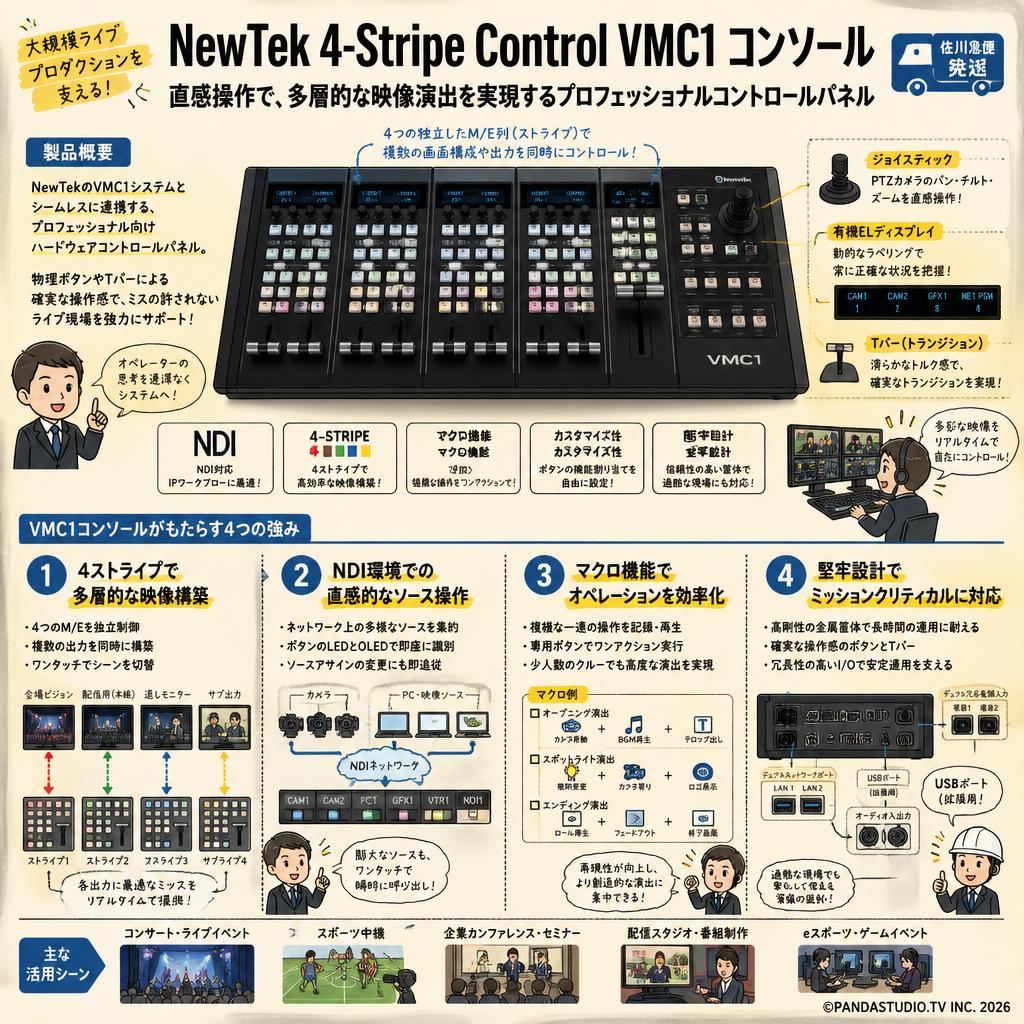 NewTek 4-Stripe Control VMC1 コンソール [佐川急便発送] 概要
