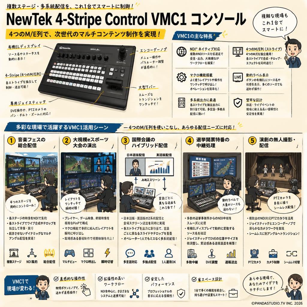 NewTek 4-Stripe Control VMC1 コンソール [佐川急便発送] 用途