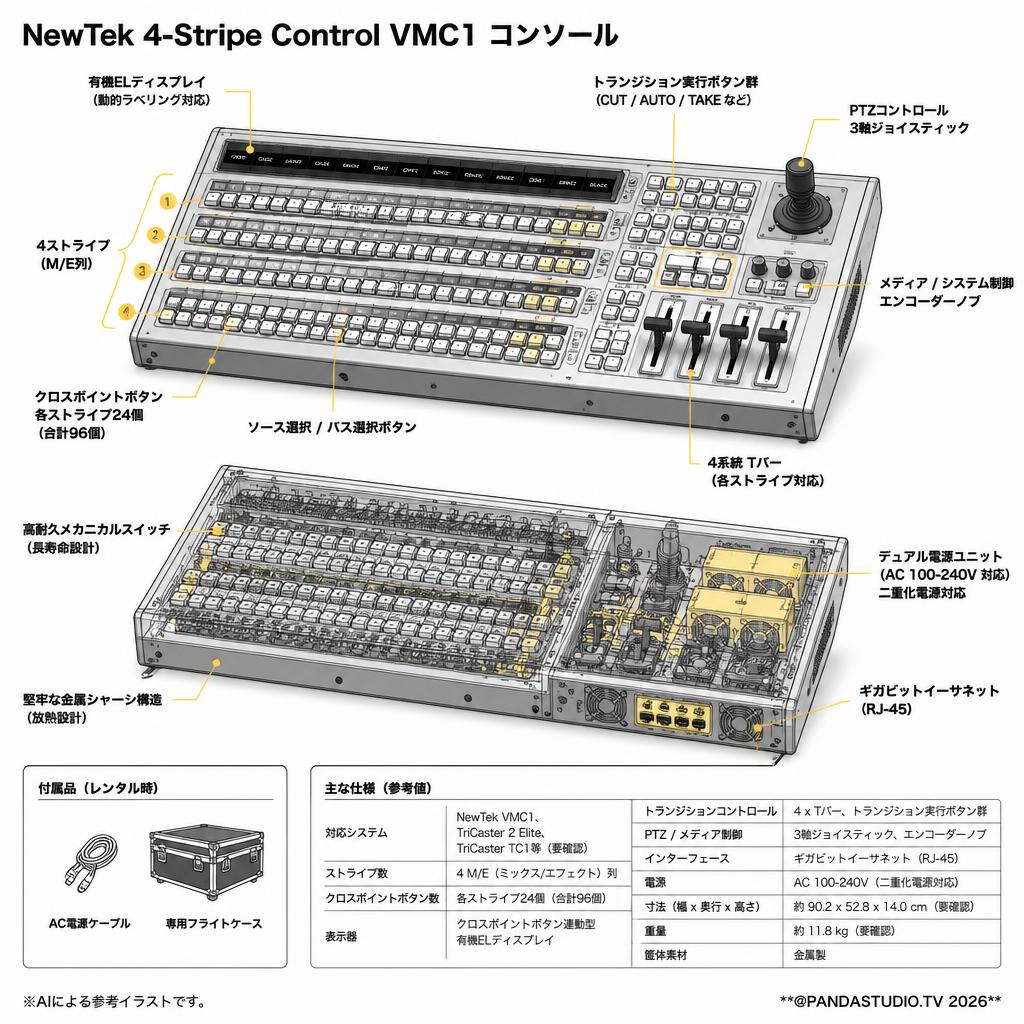 NewTek 4-Stripe Control VMC1 コンソール [佐川急便発送] スペック