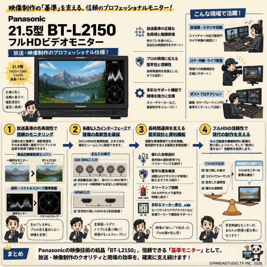 Panasonic 21.5型 BT-L2150 フルHDビデオモニター 概要