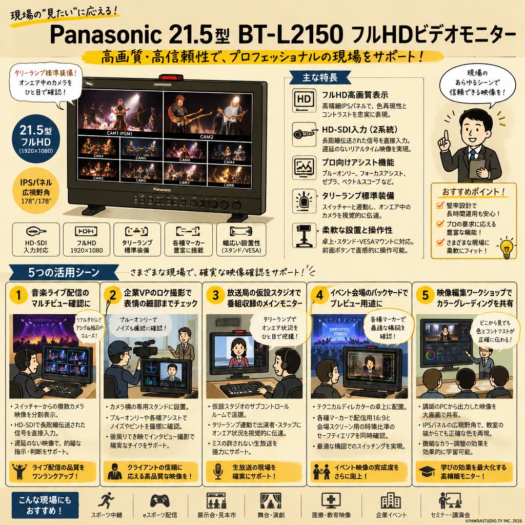 Panasonic 21.5型 BT-L2150 フルHDビデオモニター 用途