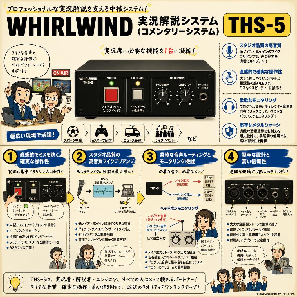 WHIRLWIND 実況解説システム（コメンタリーシステム） THS-5 概要