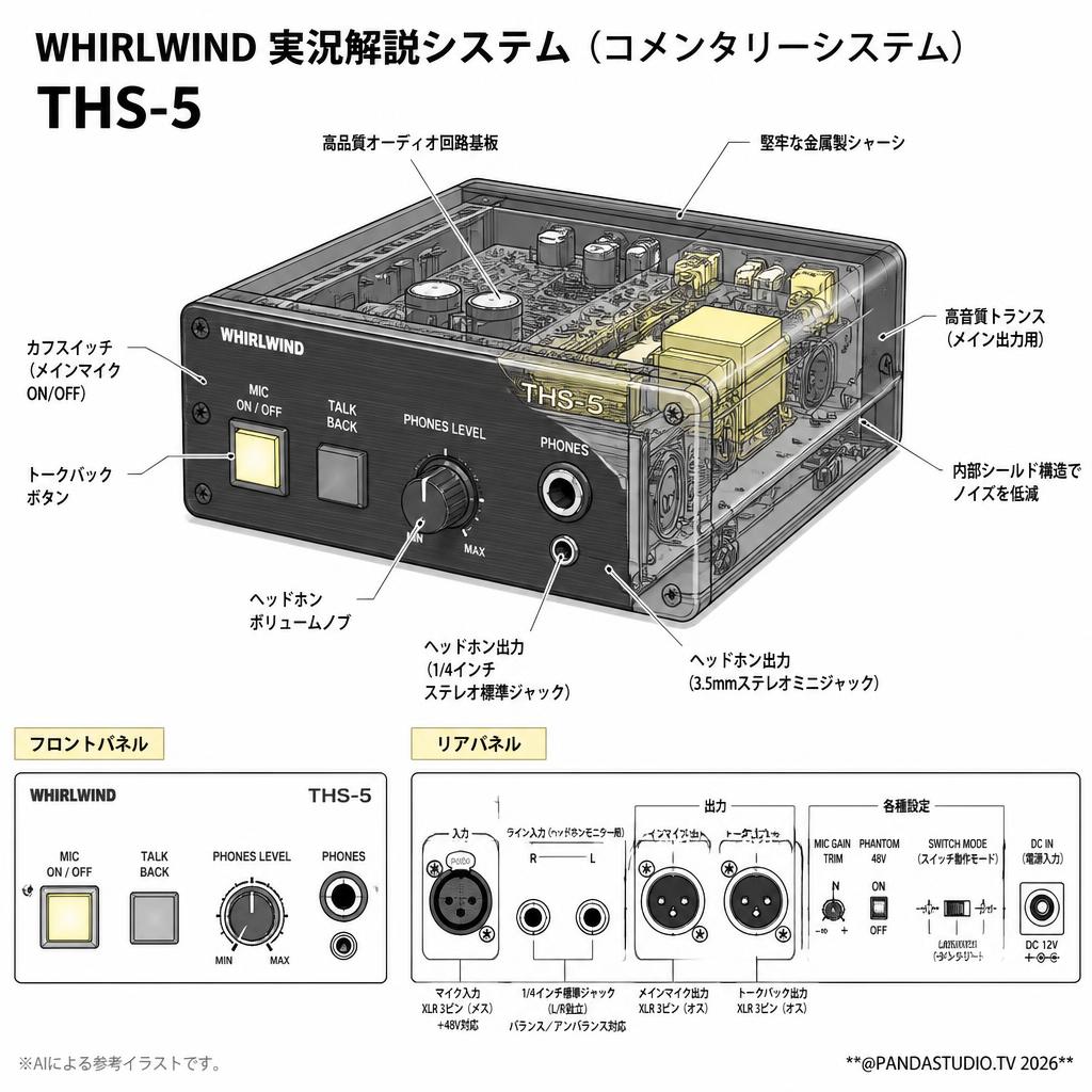 WHIRLWIND 実況解説システム（コメンタリーシステム） THS-5 スペック