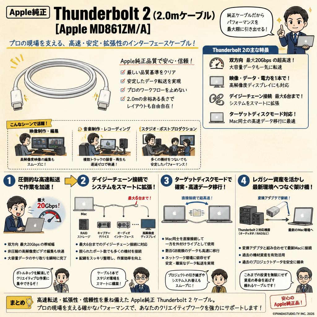 Thunderbolt 2(2.0mケーブル) [Apple MD861ZM/A] 概要