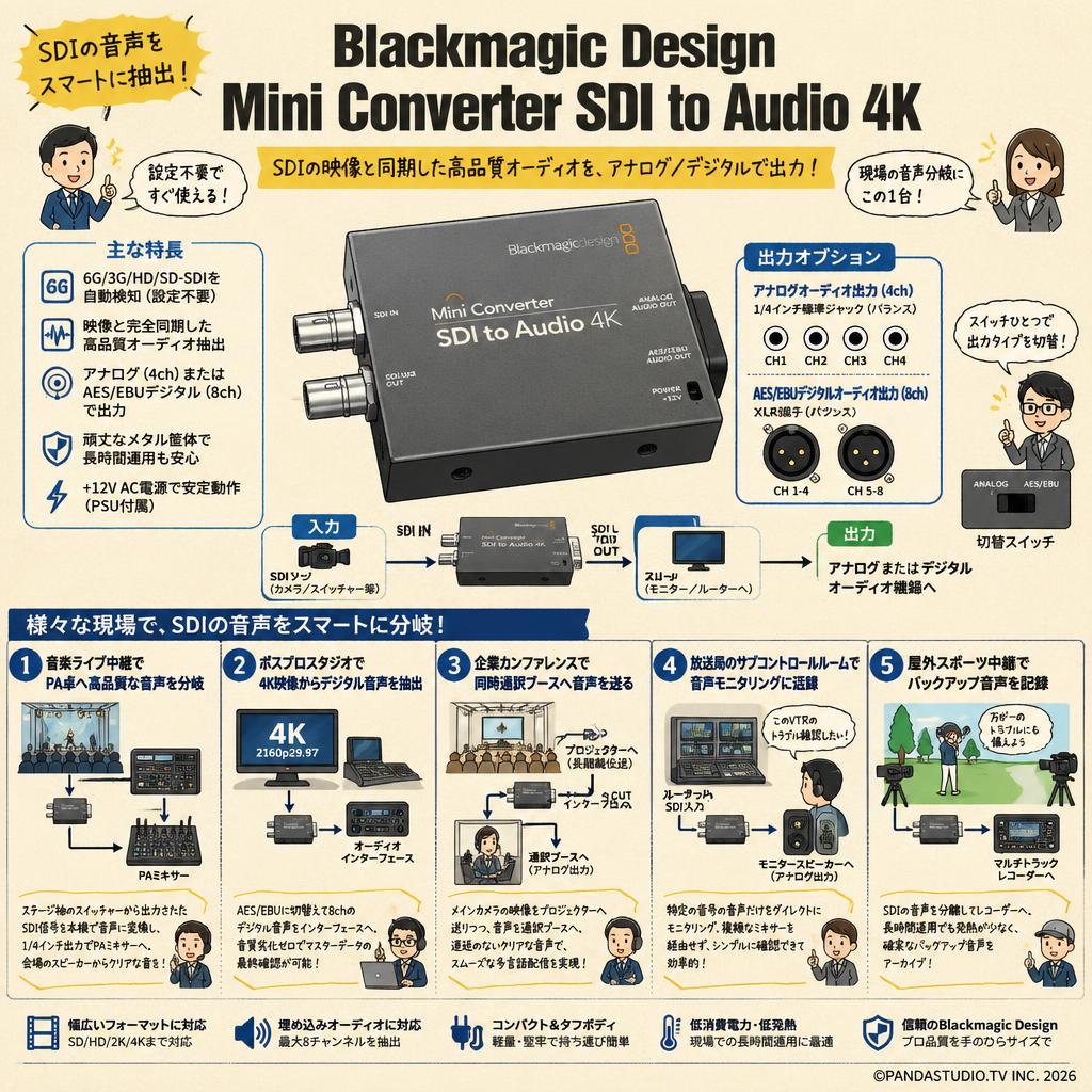 Blackmagic Design Mini Converter SDI to Audio 4K 用途