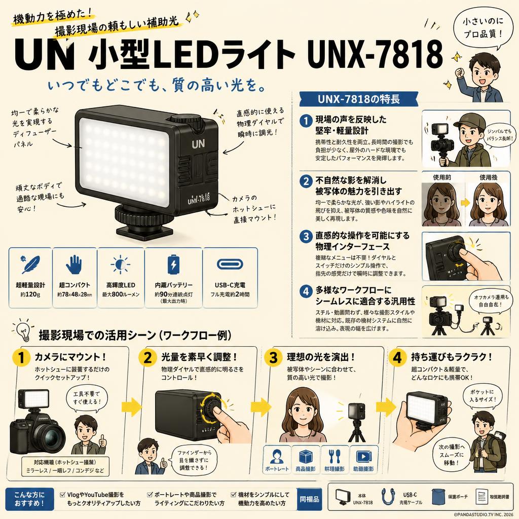 UN 小型LEDライト UNX-7818 概要