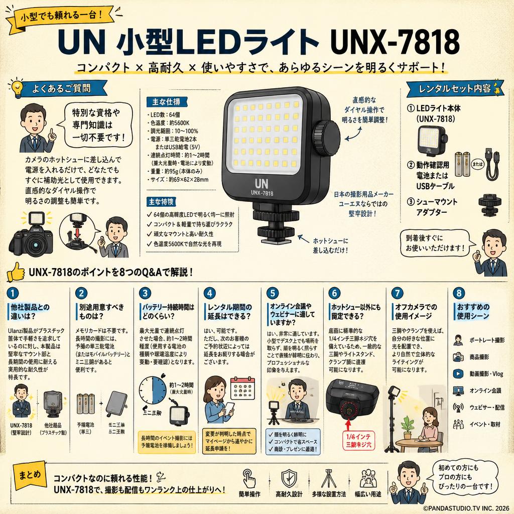 UN 小型LEDライト UNX-7818 FAQ（よくある質問と答え）