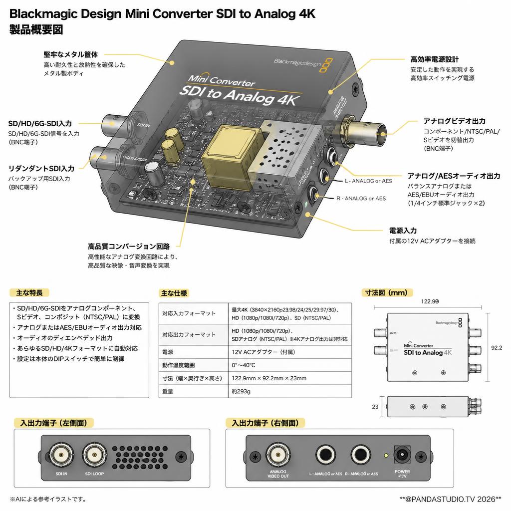 Blackmagic Design Mini Converter SDI to Analog 4K スペック