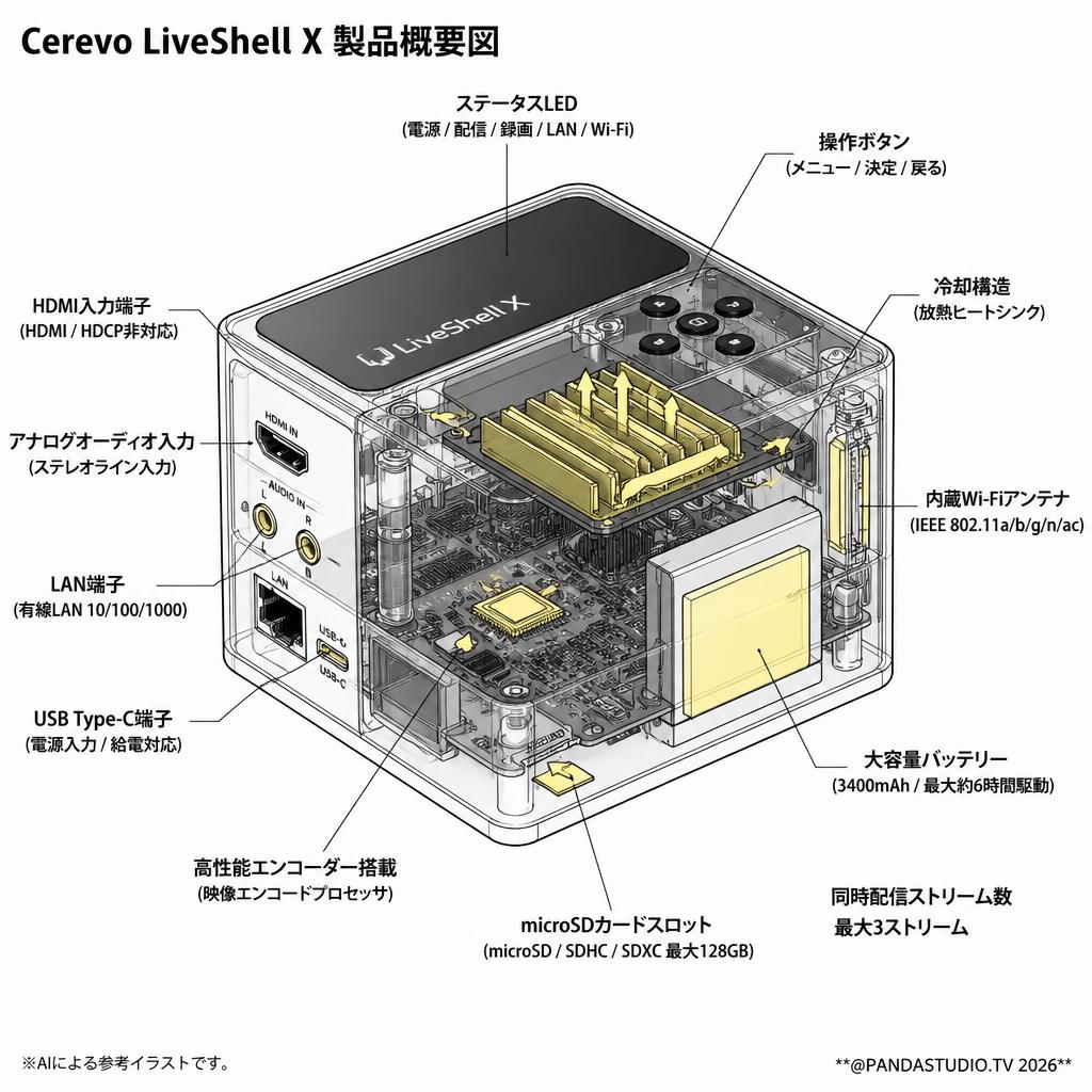Cerevo LiveShell X スペック