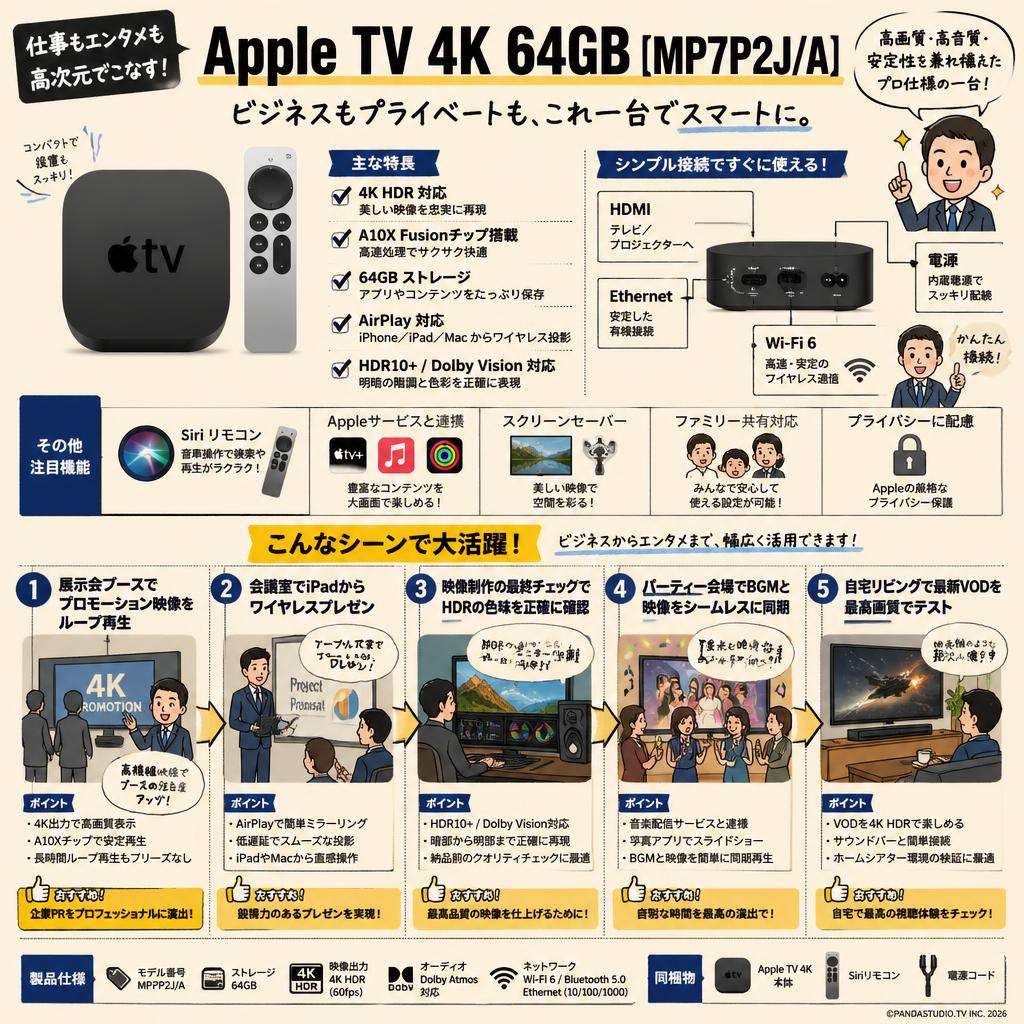 Apple TV 4K 64GB [MP7P2J/A] 用途