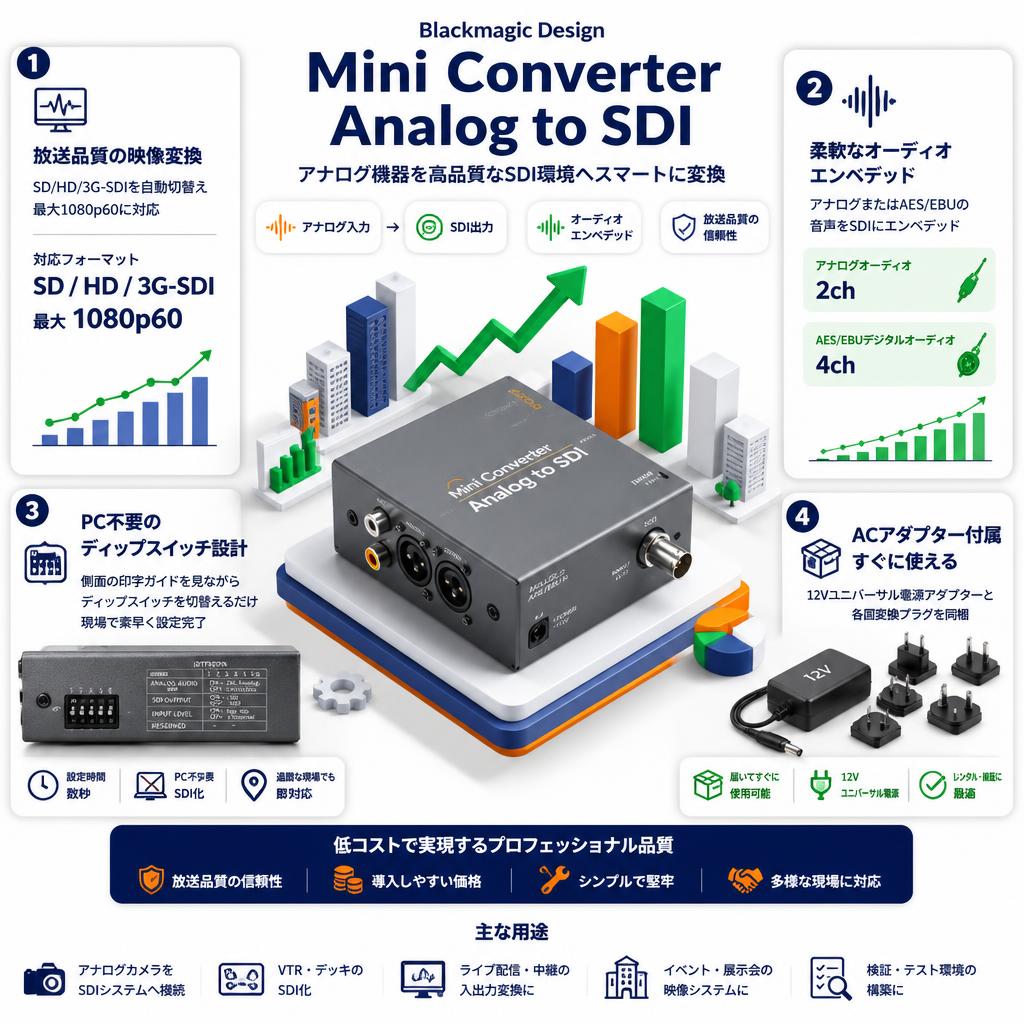 Blackmagic Design Mini Converter Analog to SDI セールスポイント