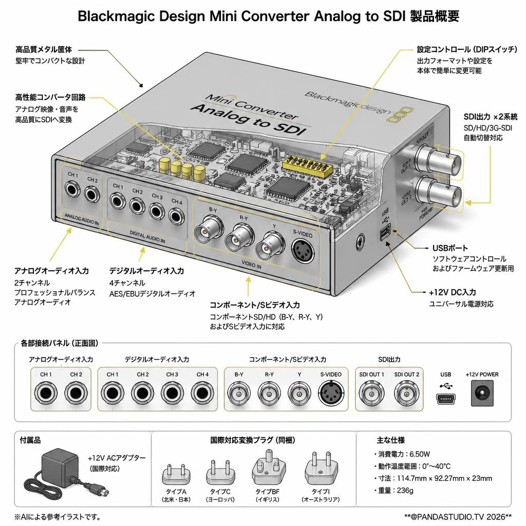 Blackmagic Design Mini Converter Analog to SDI スペック