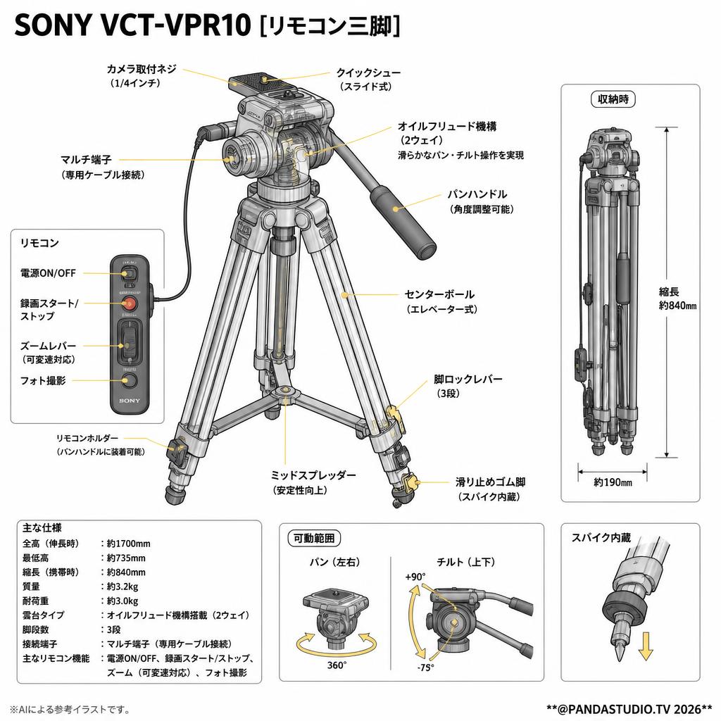 SONY VCT-VPR10 [リモコン三脚] スペック