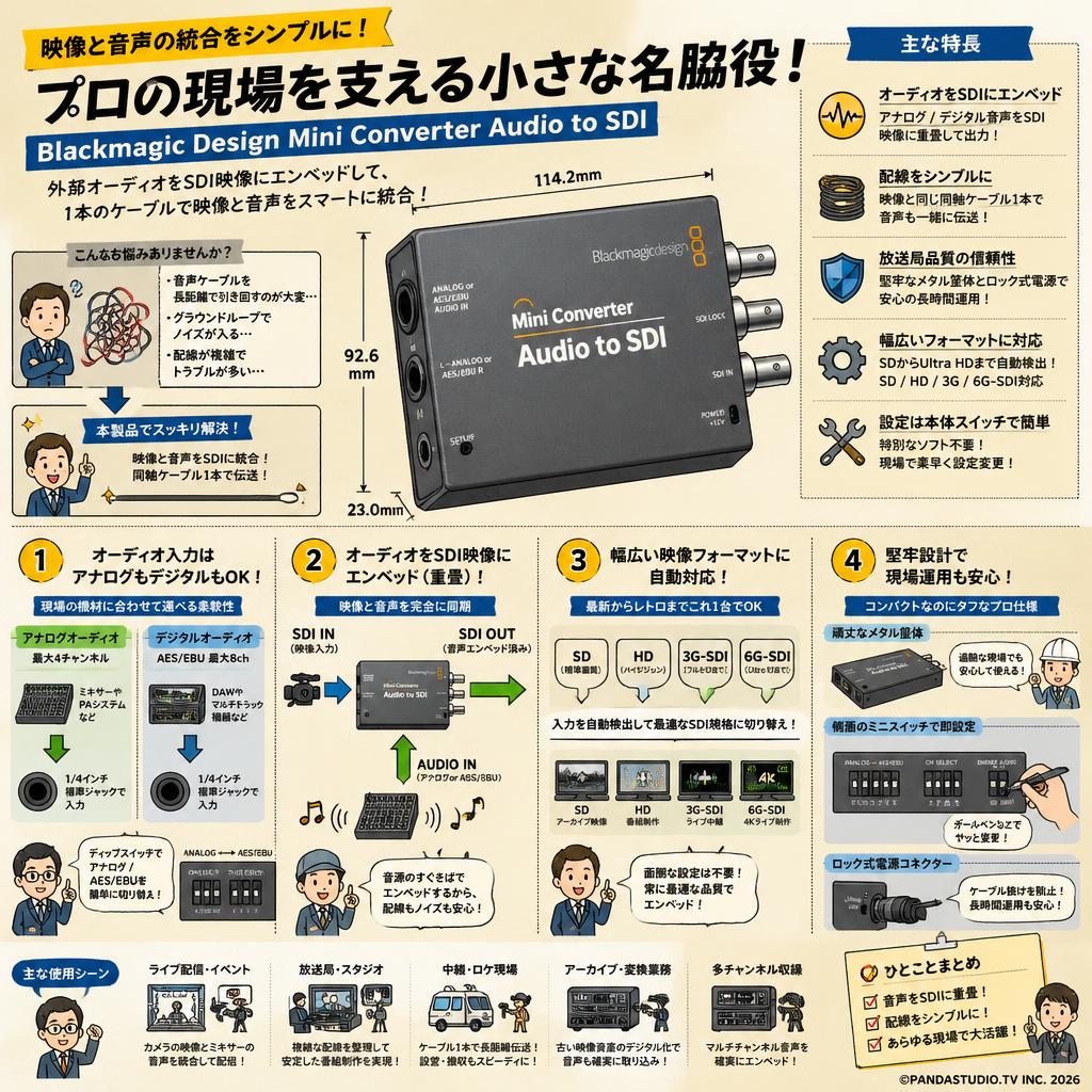 Blackmagic Design Mini Converter Audio to SDI 概要