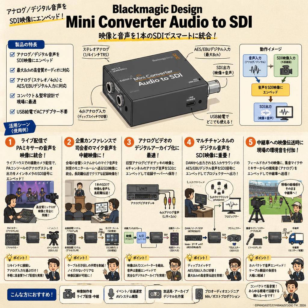 Blackmagic Design Mini Converter Audio to SDI 用途