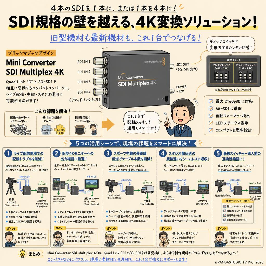 Blackmagic Design Mini Converter SDI Multiplex 4K 用途