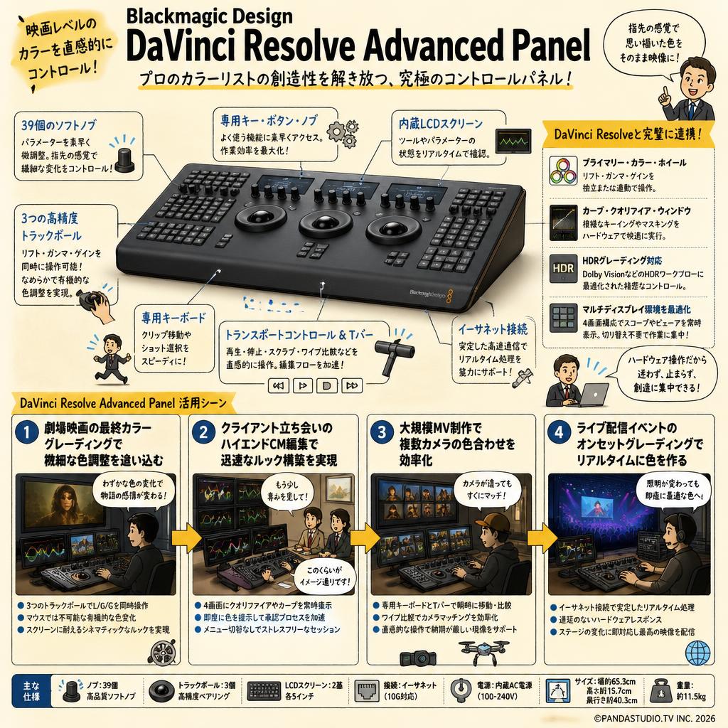 Blackmagic Design DaVinci Resolve Advanced Panel 用途
