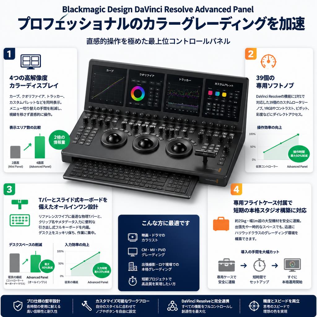 Blackmagic Design DaVinci Resolve Advanced Panel セールスポイント