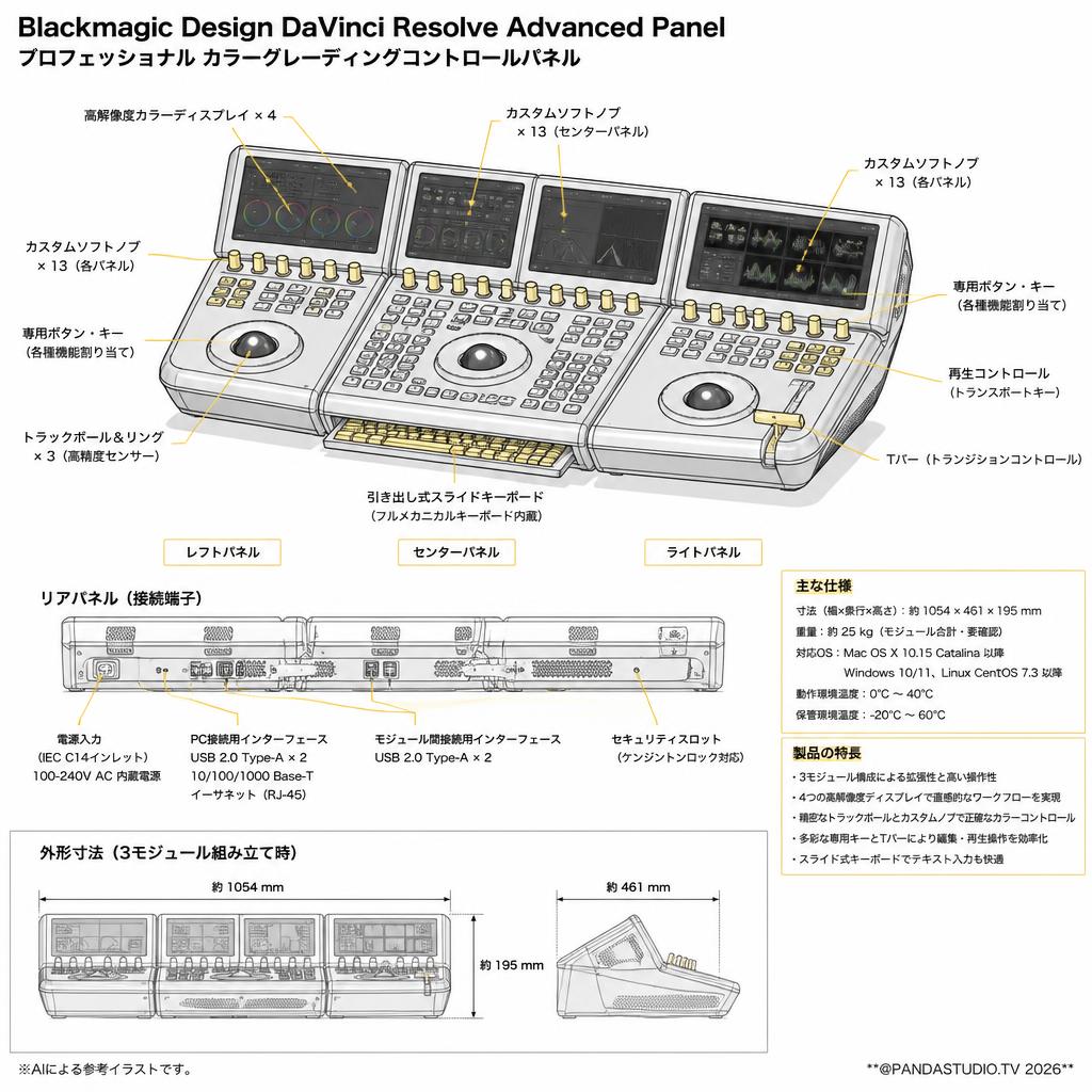 Blackmagic Design DaVinci Resolve Advanced Panel スペック