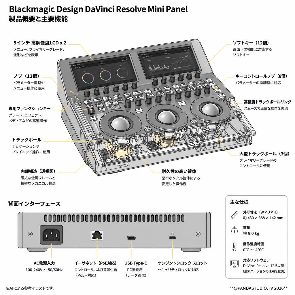 Blackmagic Design DaVinci Resolve Mini Panel スペック