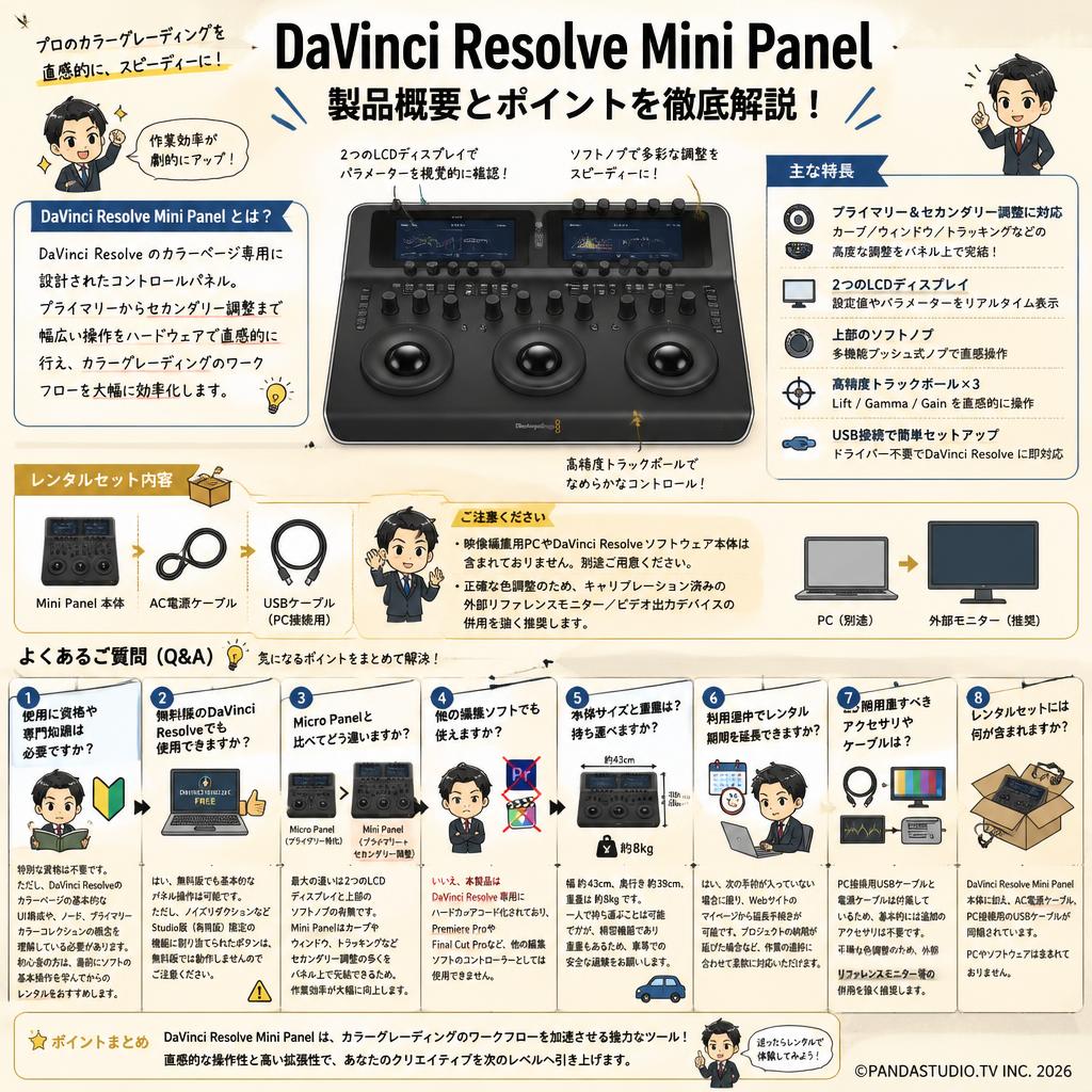 Blackmagic Design DaVinci Resolve Mini Panel FAQ（よくある質問と答え）