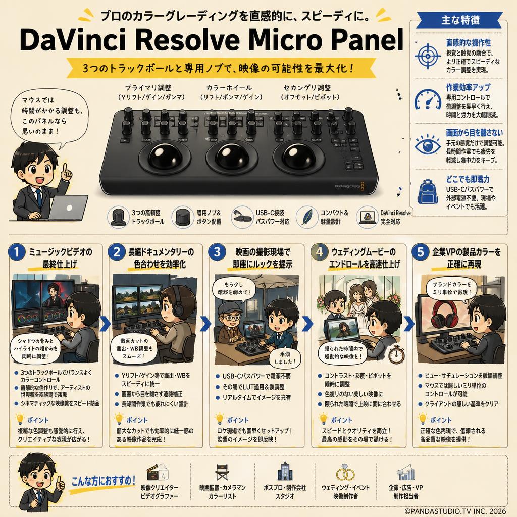 Blackmagic Design DaVinci Resolve Micro Panel 用途