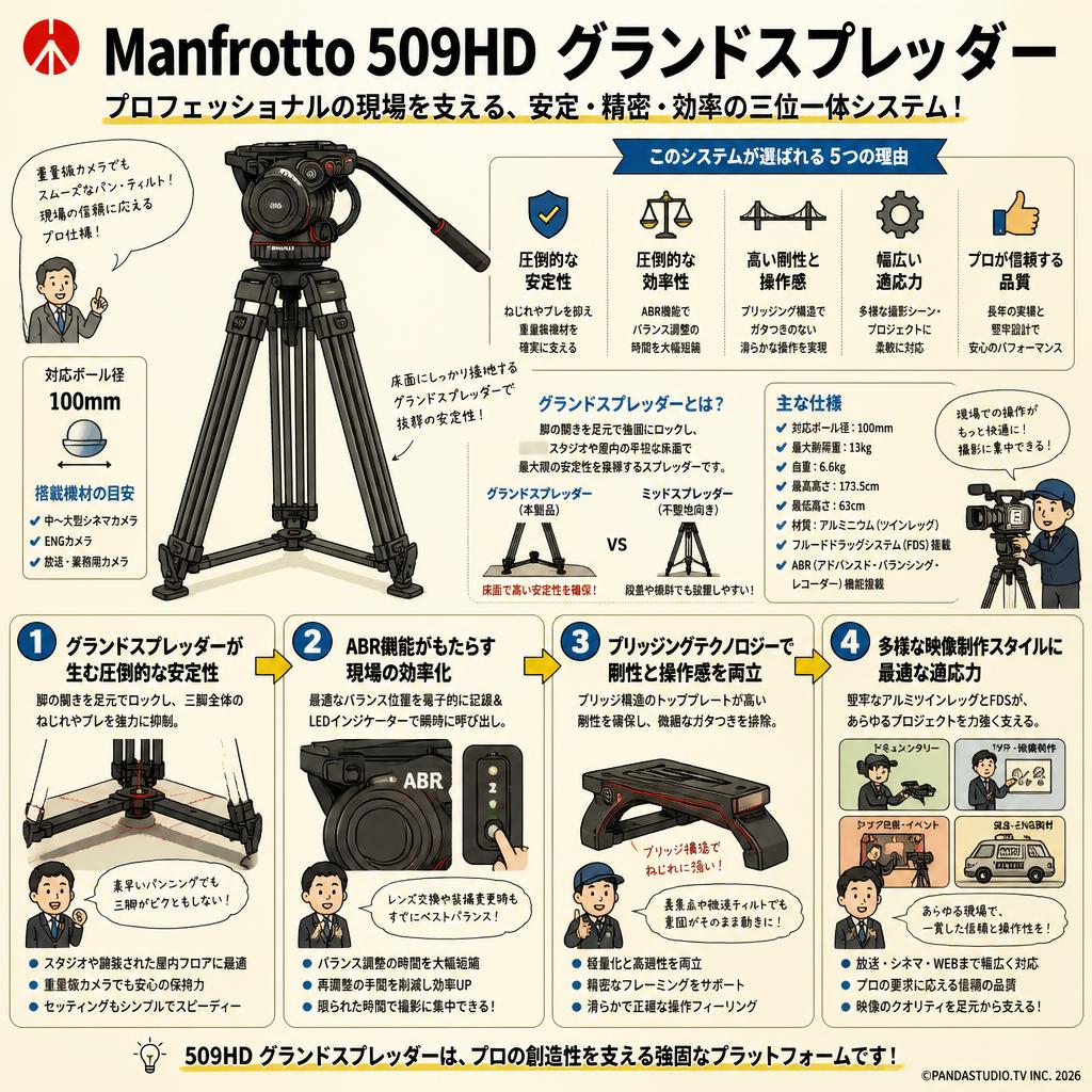 Manfrotto 509HD グランドスプレッダー 概要