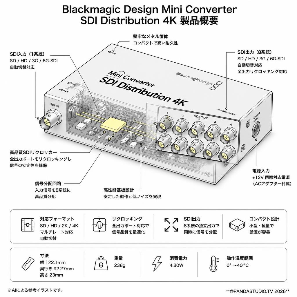 Blackmagic Design Mini Converter SDI Distribution 4K スペック