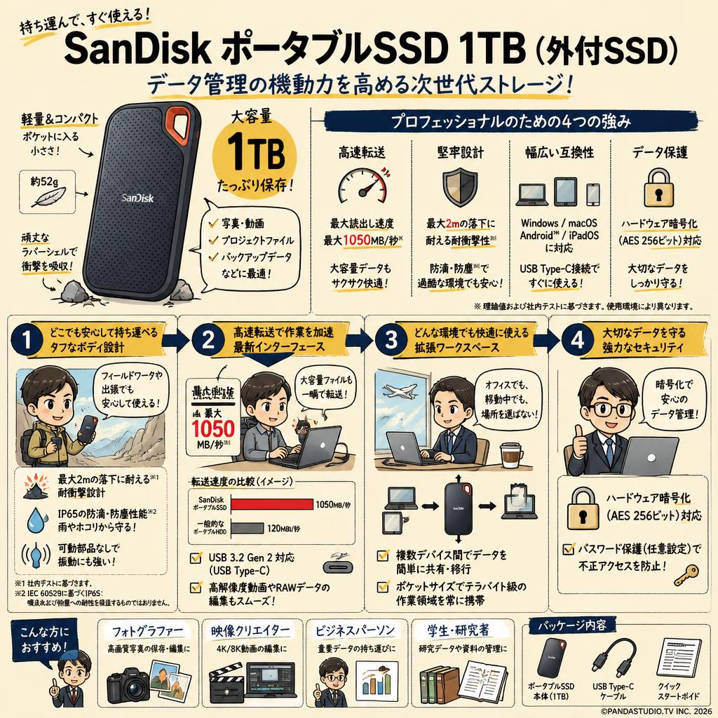 SanDisk ポータブルSSD 1TB (外付SSD) 概要
