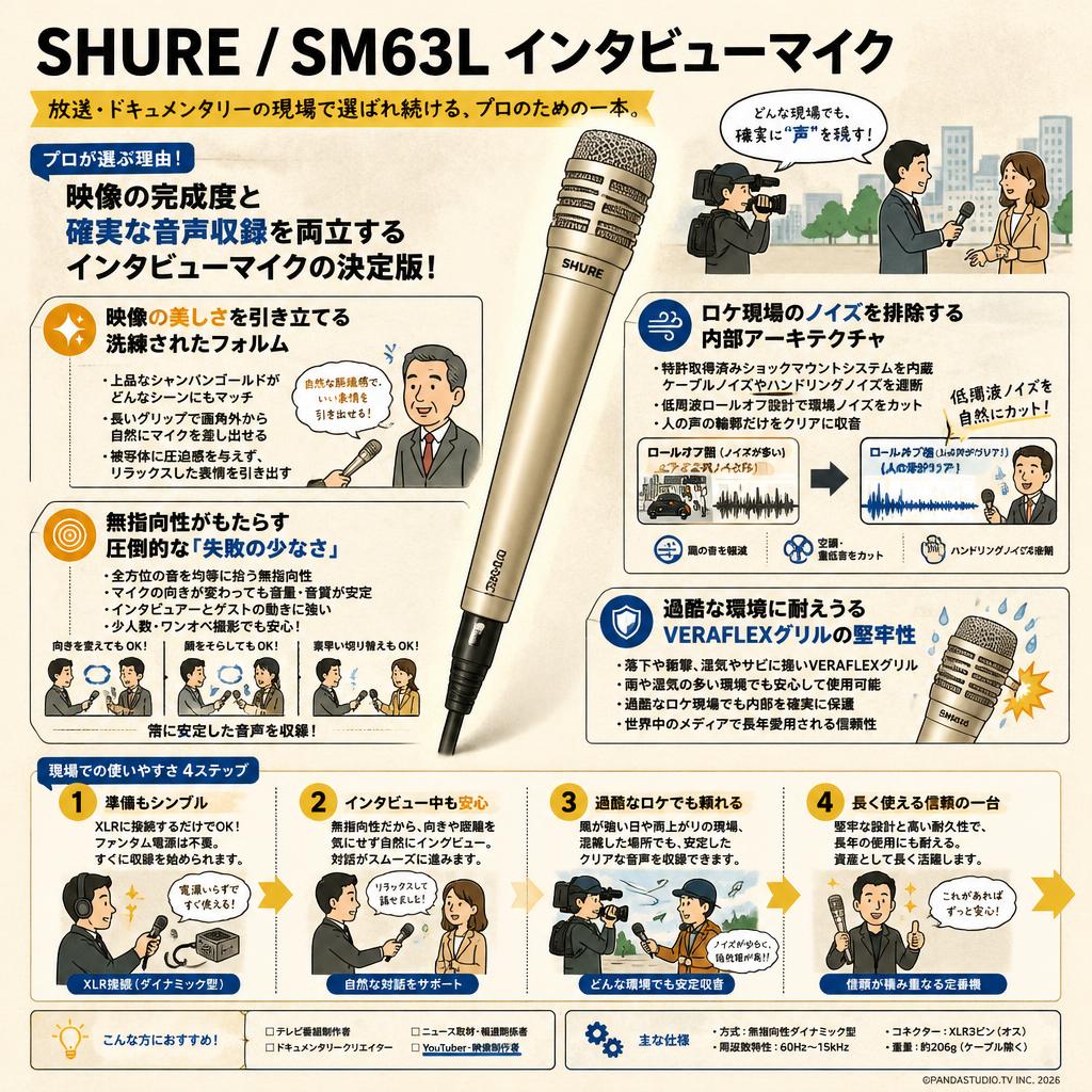 SHURE / SM63L インタビューマイク 概要