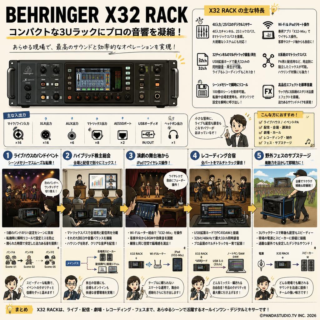 BEHRINGER X32 Rack 用途