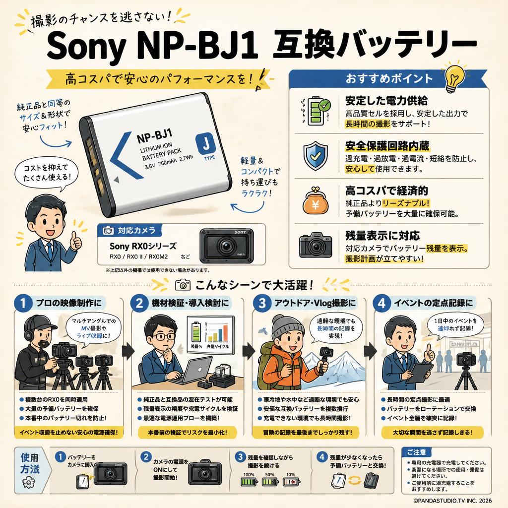 Sony NP-BJ1　互換バッテリー おもな対象のお客様