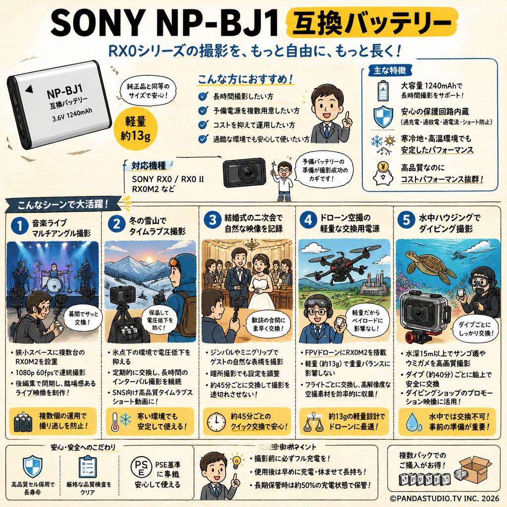 Sony NP-BJ1　互換バッテリー 用途