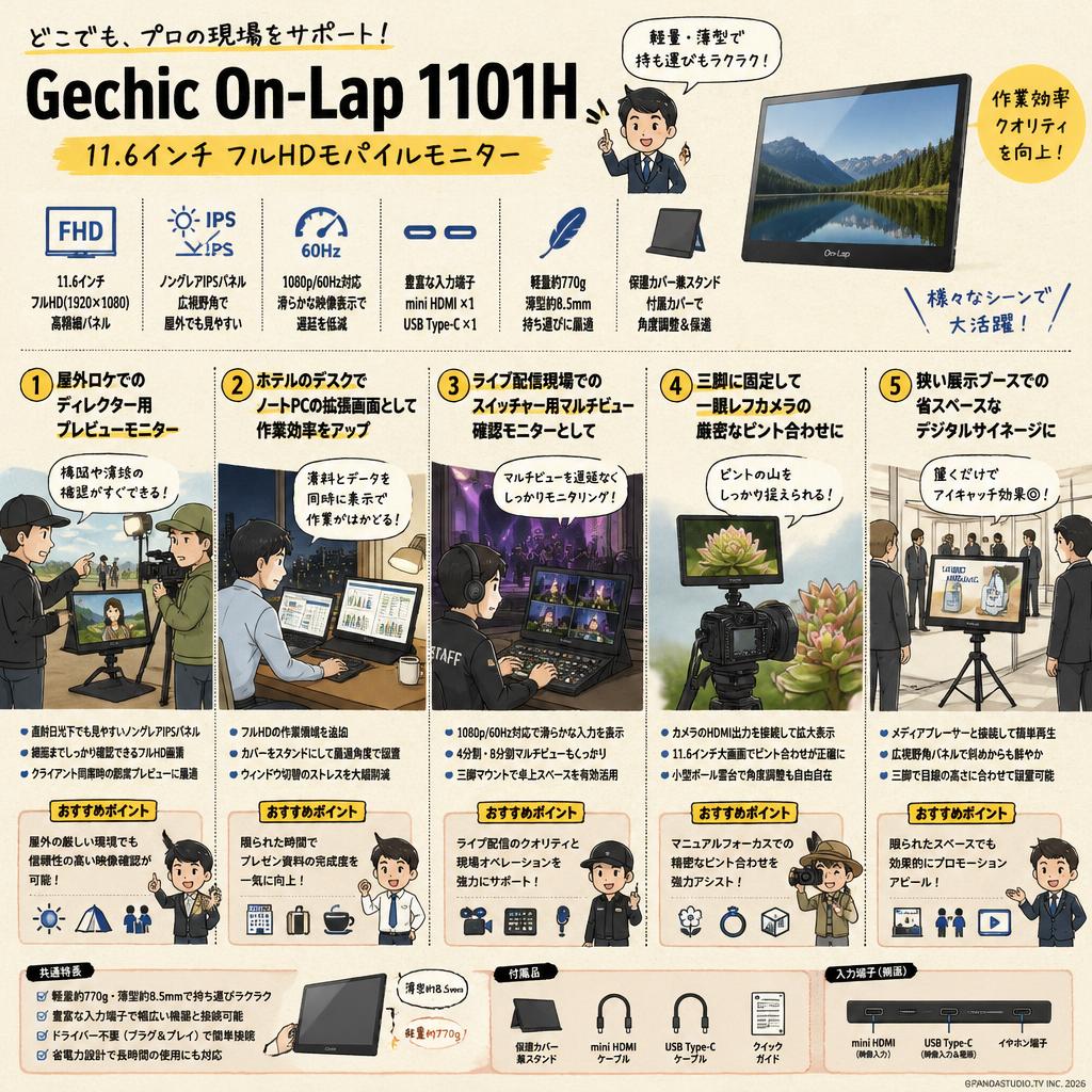 Gechic On-Lap 1101H 用途