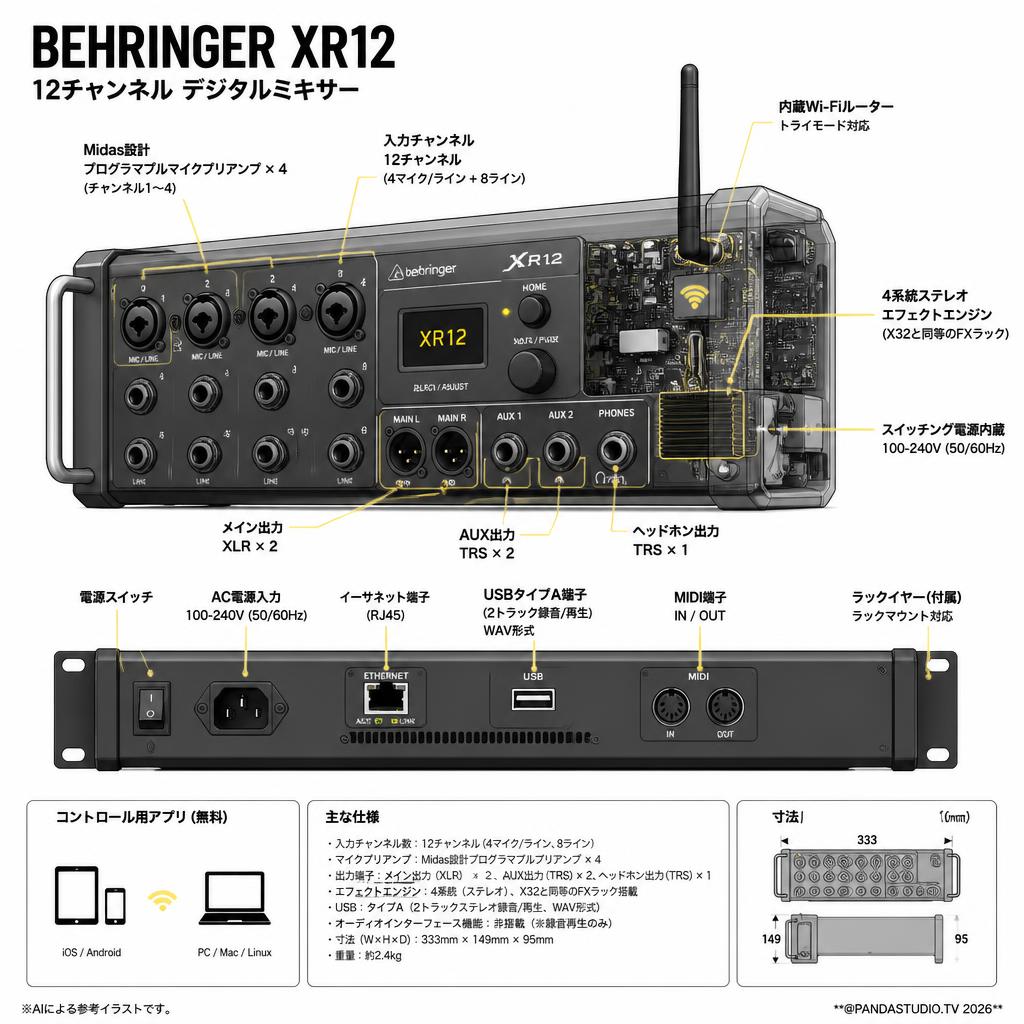 BEHRINGER XR12 | パンダスタジオ・レンタル公式サイト