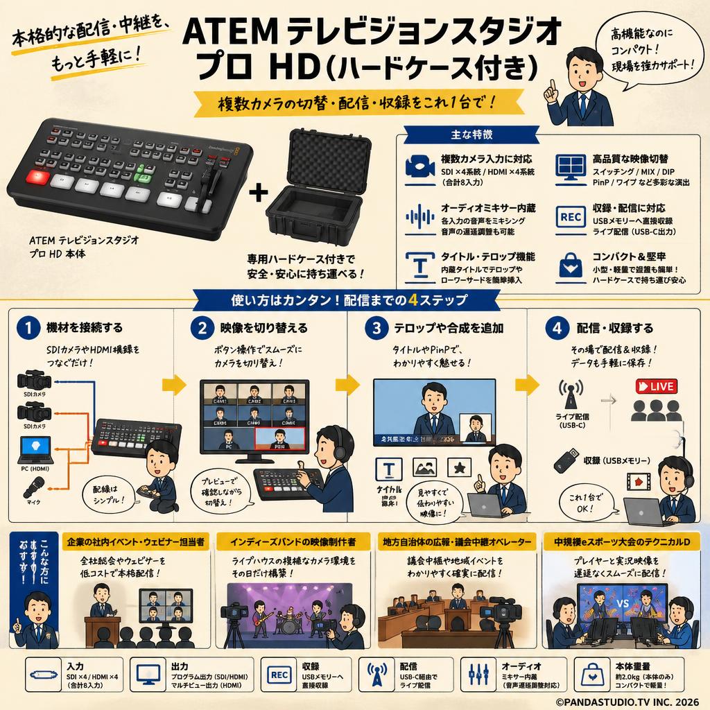 Blackmagic Design ATEM Television Studio Pro HD(ハードケース付き） おもな対象のお客様