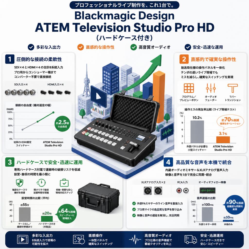 Blackmagic Design ATEM Television Studio Pro HD(ハードケース付き） セールスポイント