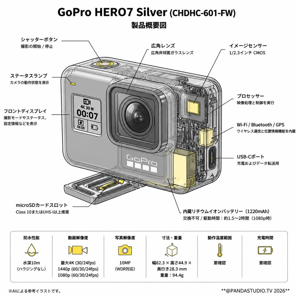 GoPro HERO7 Silver (CHDHC-601-FW) スペック