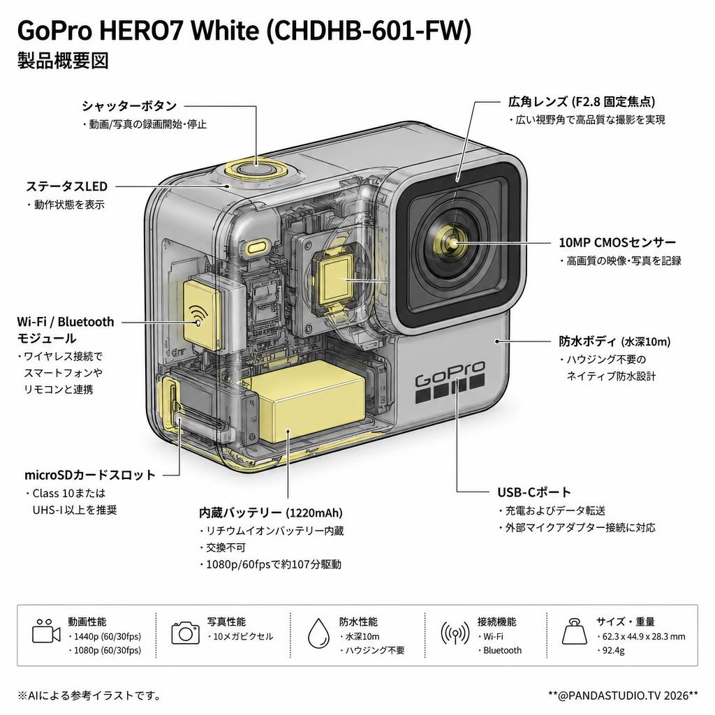 GoPro HERO7 White (CHDHB-601-FW) スペック