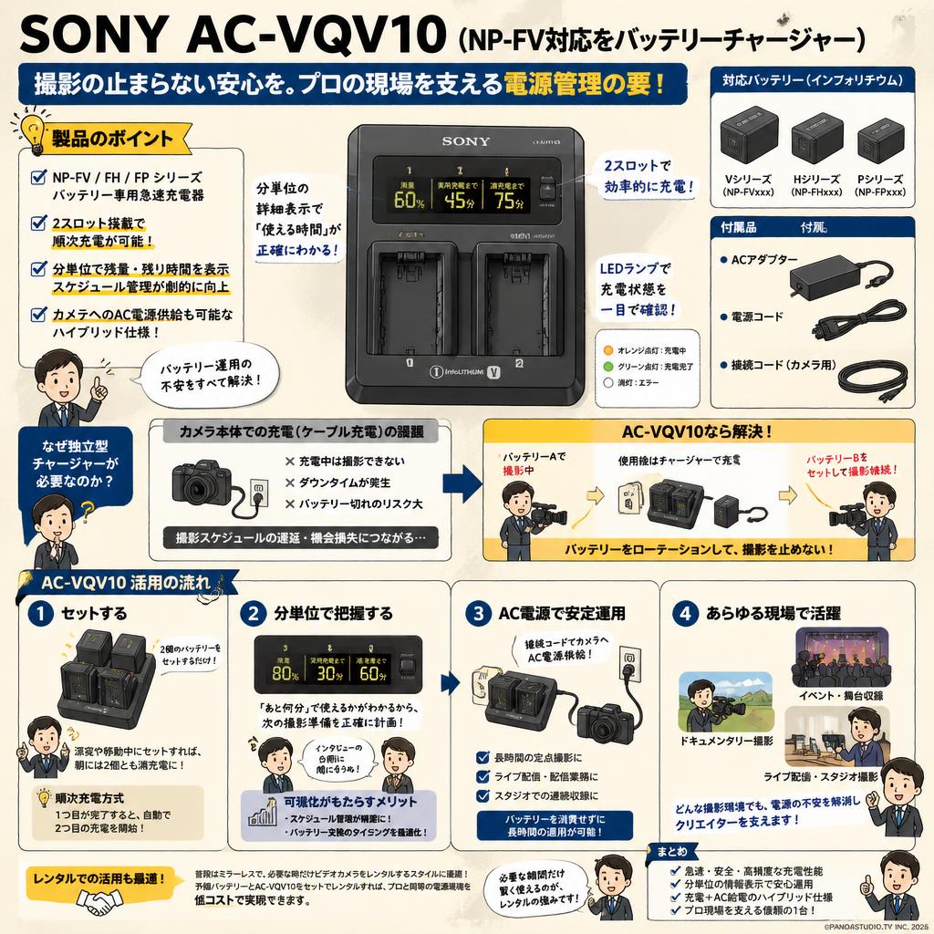 SONY AC-VQV10（NP-FV 対応バッテリーチャージャー） 概要