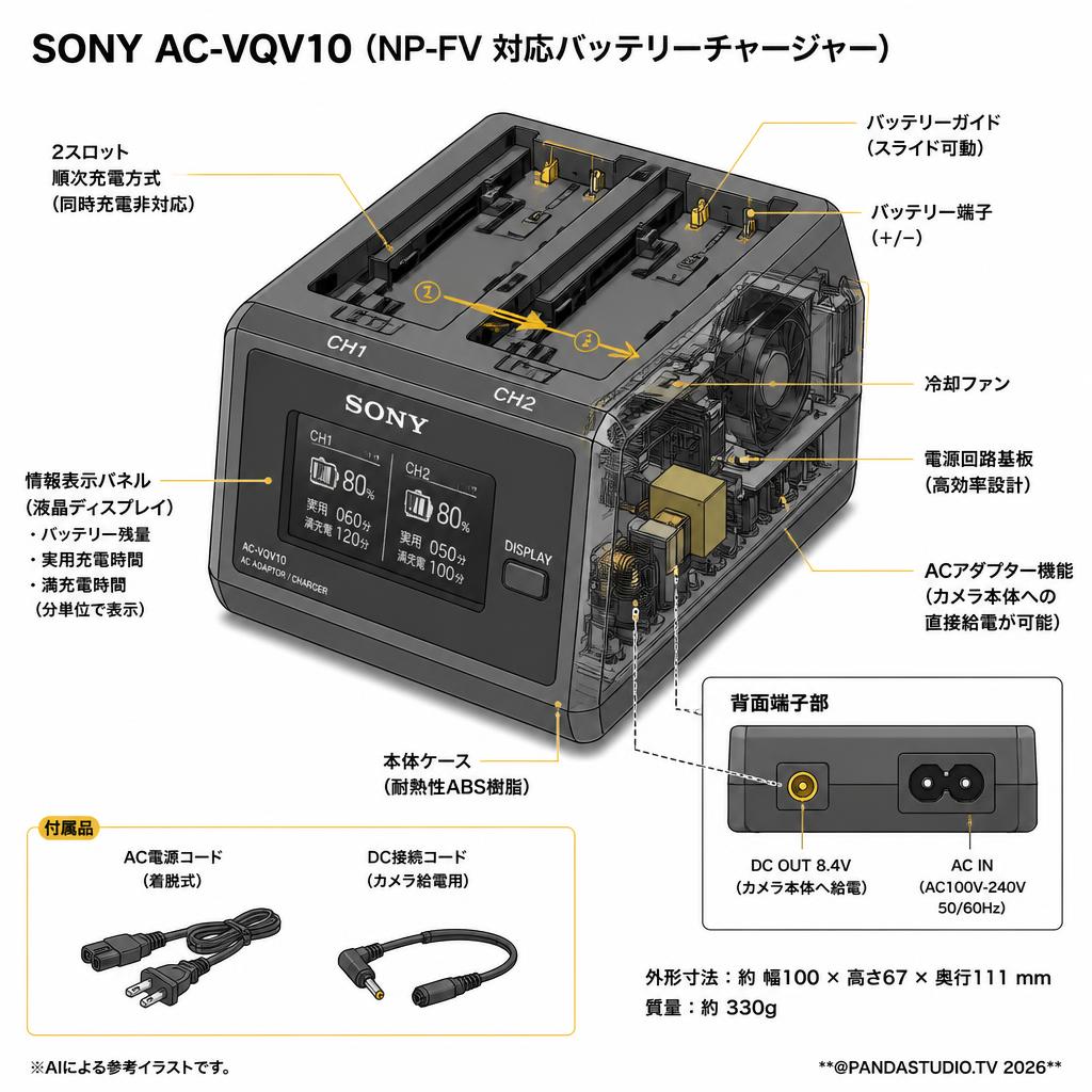 SONY AC-VQV10（NP-FV 対応バッテリーチャージャー） スペック