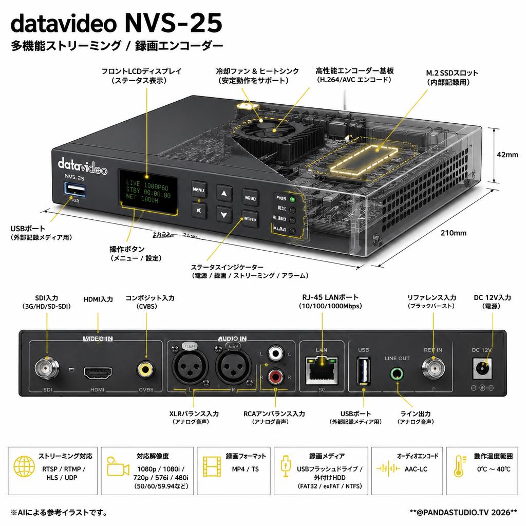 datavideo NVS-25 スペック