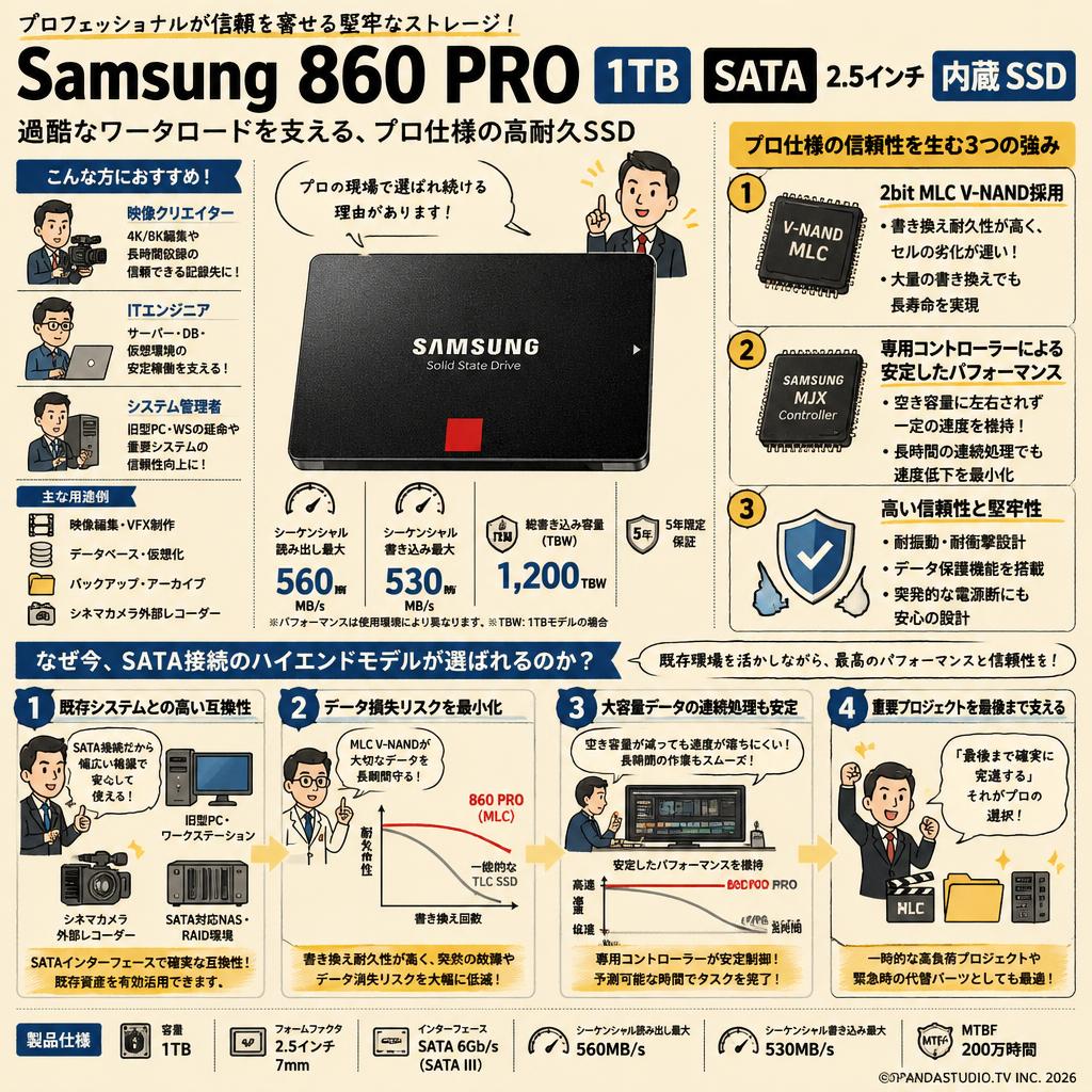 Samsung 860 PRO 1TB SATA 2.5インチ 内蔵 SSD 概要