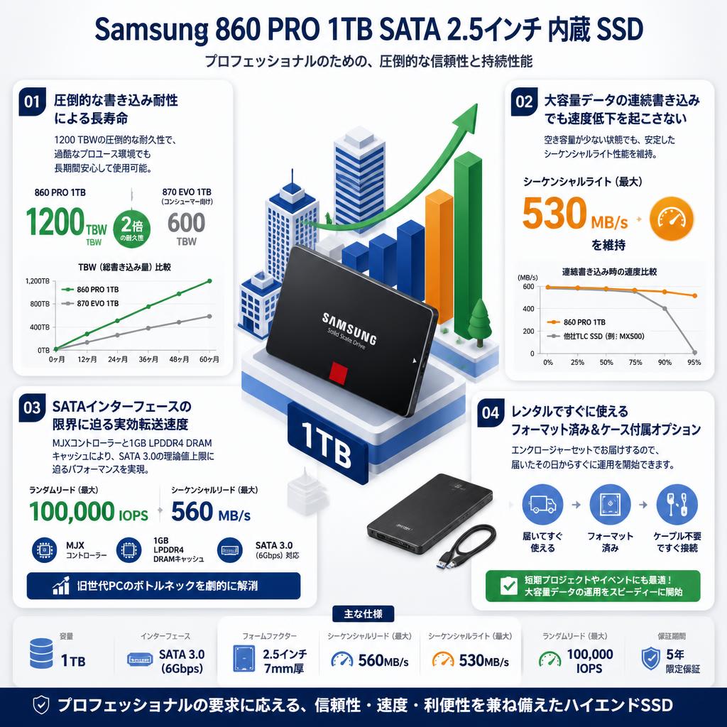 Samsung 860 PRO 1TB SATA 2.5インチ 内蔵 SSD セールスポイント