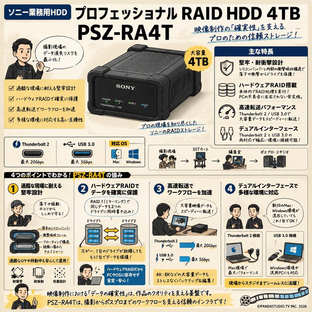 【ソニー業務用HDD】プロフェッショナルRAID HDD 4TB PSZ-RA4T 概要